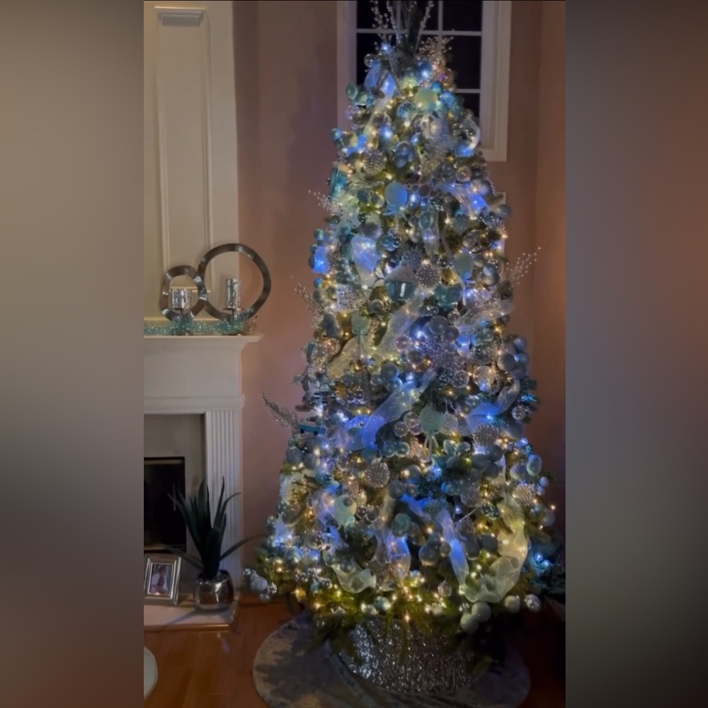 Tiffany Blue and Silver Christmas Ornaments